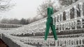 Clothes line with clothes pin and icicles