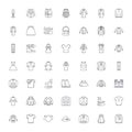 Clothes linear icons, signs, symbols vector line illustration set Royalty Free Stock Photo