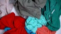 Clothes lying on ground, choosing what to wear, lack of choice, shopaholism Royalty Free Stock Photo