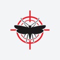 Clothes moth icon red target