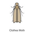 Clothes moth vector icon.Color vector icon isolated on white background clothes moth
