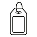 Clothes paper tag icon outline vector. Fabric production