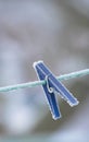 Clothes peg on washing line Royalty Free Stock Photo