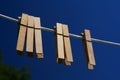 Clothes Pegs on a Line Royalty Free Stock Photo