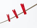 Clothes pegs on a line