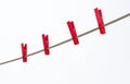 Clothes pegs on a line Royalty Free Stock Photo