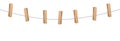 Clothes Pins Clothes Line Rope Seven Wooden Pegs Royalty Free Stock Photo