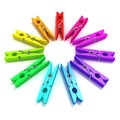 Clothes pins color wheel