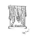Clothes rack, vector illustration. Royalty Free Stock Photo
