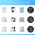 Clothes repair icons set