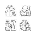 Clothes repair linear icons set