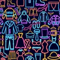 Clothes Seamless Neon Pattern Royalty Free Stock Photo