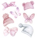 Clothes, a set of children\'s clothes, a sweater, a hat, rompers for girls