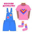 Clothes,shoes,socks,panama and accessories for girls in bright neon colors in the style of the 90s. Kidcore aesthetic