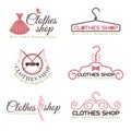 Clothes shop fashion logo vector set design