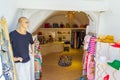 Clothes shop in Fira town Santorini island Greece Royalty Free Stock Photo