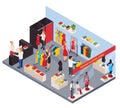 Clothes Shop Isometric Composition Royalty Free Stock Photo