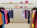 Clothes in shop vector
