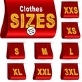 Clothes Size Label Marketing Tag Sticker Sewn Set Red