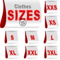 Clothes Size Label Marketing Tag Sticker Sewn Set White Red