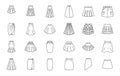 Clothes skirts doodle illustration including icons - cargo, draped, gored, plisse, kilt, bubble, sport, wrap, pencil