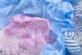 clothes soak in powder detergent water dissolution. Laundry concept