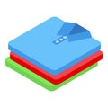 Clothes stack icon, isometric style