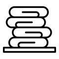 Clothes stack icon, outline style