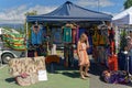 Clothes stall at the Takaka village market, Tasman, New Zealand Royalty Free Stock Photo