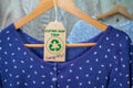 Clothes Swap and recycle clothes icon on label at swap party