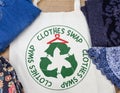 Clothes swap roundel printed on reusable bag