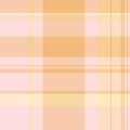 Clothes texture check textile, plain pattern background fabric. Tape plaid tartan vector seamless in orange and light colors