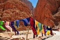 Clothes in Todra gorges in Morocco