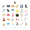 Clothes, tool, weather and other web icon in cartoon style. food, travel, theater, appearance icons in set collection.