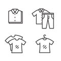 Clothes vector illustration with simple line design suitable for laundry icon or clothing icon