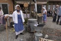 Clothes wash day, women show how to wash clothes in olden days Royalty Free Stock Photo