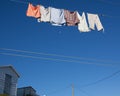 Clothes on washing line Royalty Free Stock Photo