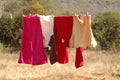 Clothes on washing line Royalty Free Stock Photo