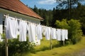 Clothesline clean laundry clothes dry line Royalty Free Stock Photo