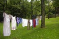 Clothesline on an old farm Royalty Free Stock Photo