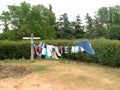 Clothesline on the prairie Royalty Free Stock Photo