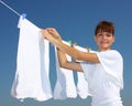 Clothesline and woman