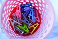 Clothespin in the laundry basket