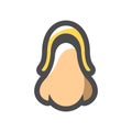 Clothespin Nose Clip Vector icon Cartoon illustration. Royalty Free Stock Photo