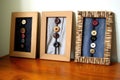 clothespin picture frames made from shirt buttons