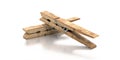 Clothespins isolated against white background. 3d illustration Royalty Free Stock Photo