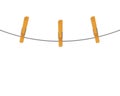 Clothespins on rope vector