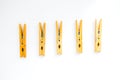 Clothespins on white background Royalty Free Stock Photo