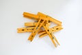 Clothespins on white background Royalty Free Stock Photo