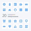 20 Clothing Accessories Blue Color icon Pack like accessories laundry web clothing gift